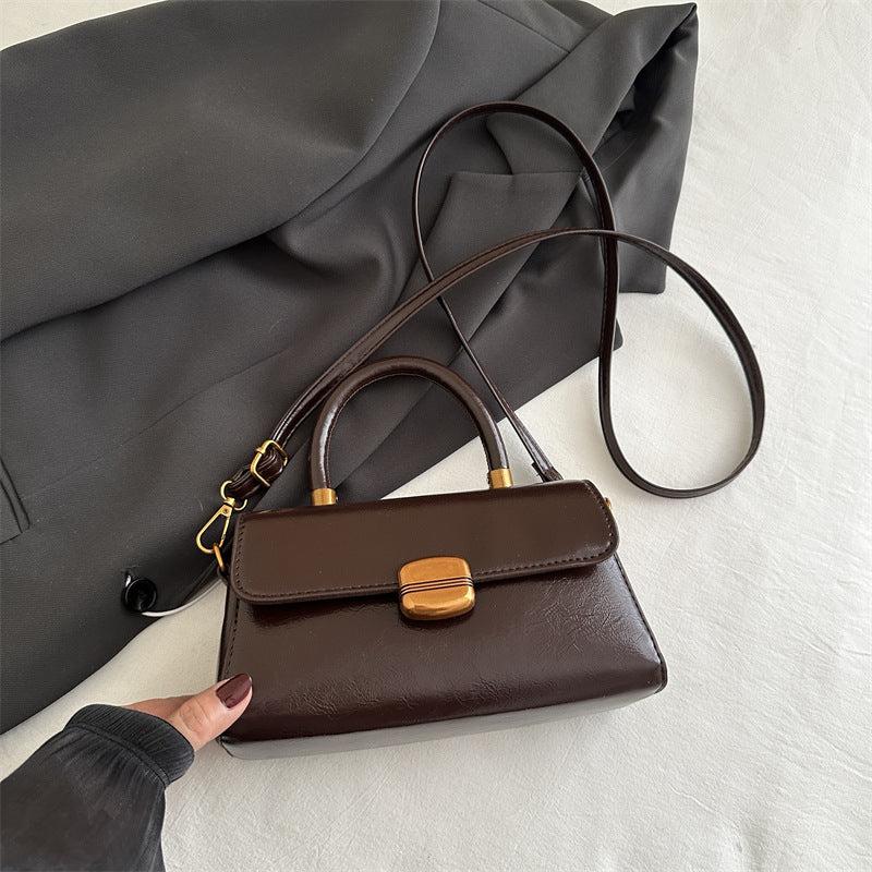 Bolso de hombro sólido elegante retro
