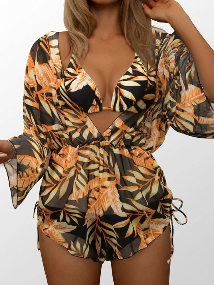 Traje de baño sexy de tres piezas para mujer
