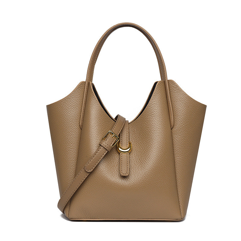 Sac à main décontracté en cuir à motif litchi de couleur unie pour femme