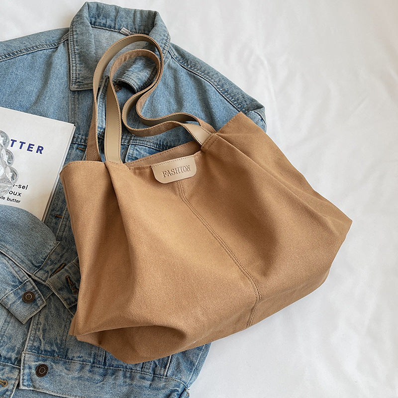 Sac fourre-tout décontracté en toile de grande capacité pour femme