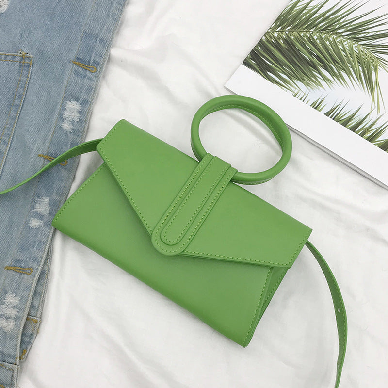 Bolso de hombro informal de color sólido a la moda para mujer