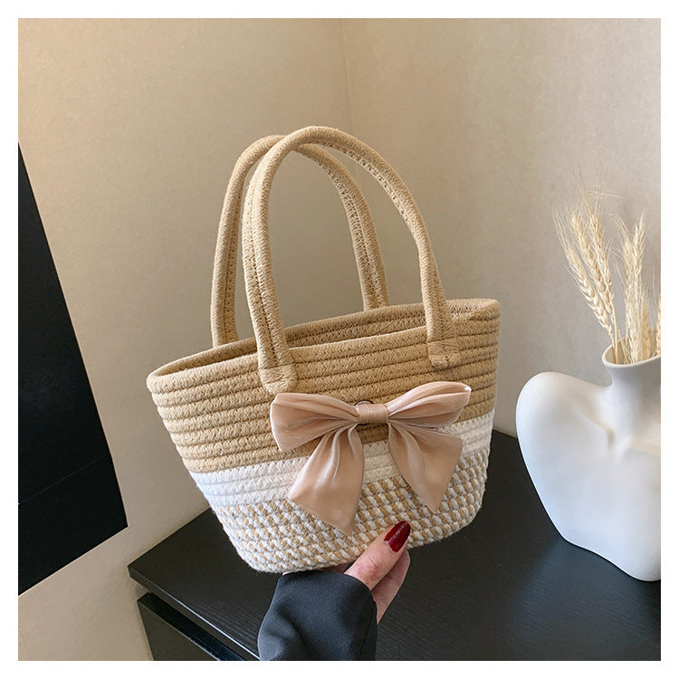 Summer Women Casual Vacation Straw Woven Handbag