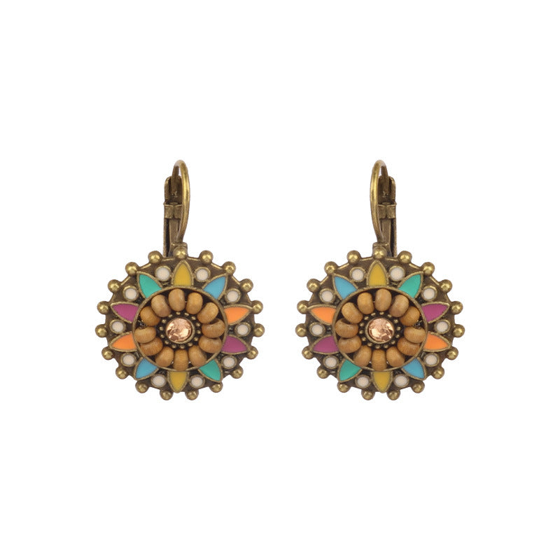 Boucles d'oreilles à pompons vintage de style ethnique bohème