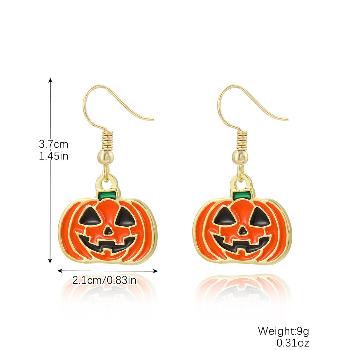 Halloween Women Creative Pumpkin Skull Bat Earrings