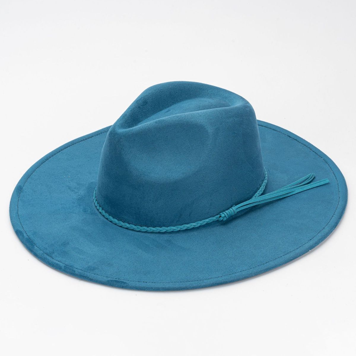 Fashion Casual Solid Color Big Side Suede Flat Hat