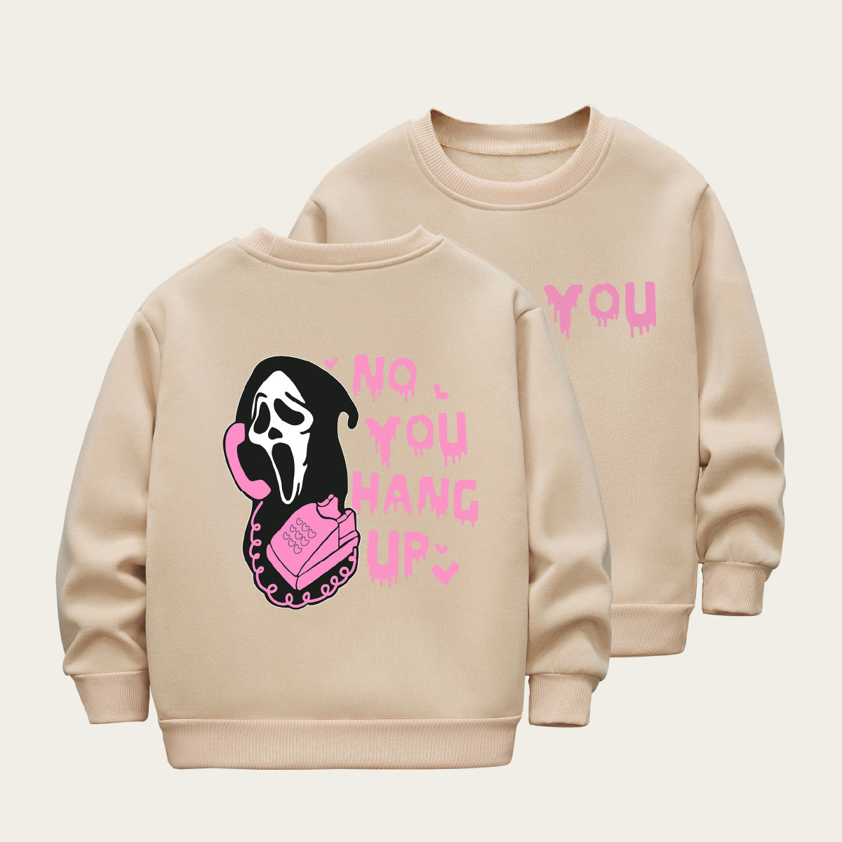 Kids Toddler Boys Girls Casual Halloween Print Fleece Sweatshirt