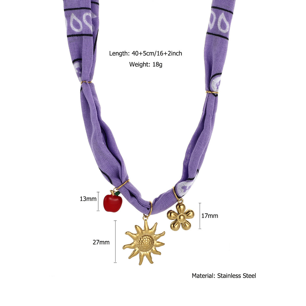 Collar de bufanda de seda con colgante de estrella de mar y caracola de viento oceánico para mujer, joyería de acero inoxidable con forma de animal