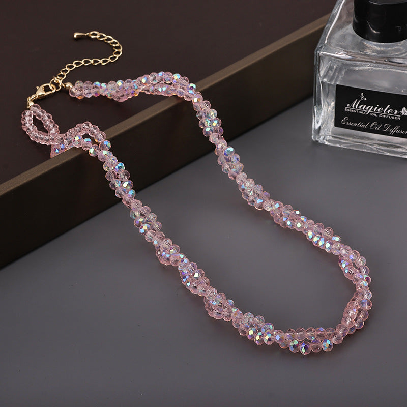 Collar de cuentas de cristal de moda para mujer