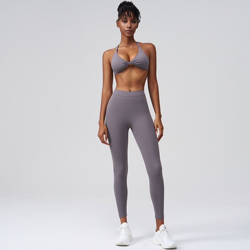 Women Fashion Yoga Solid Color Sports Set