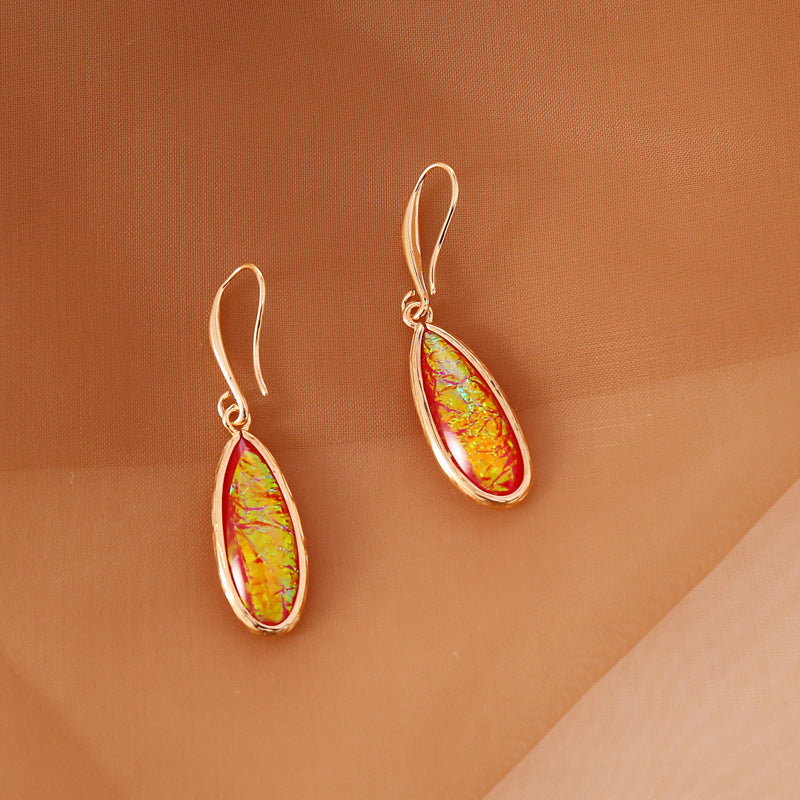 Multicolor Semi-Precious Stone Bohemian Hook Earrings
