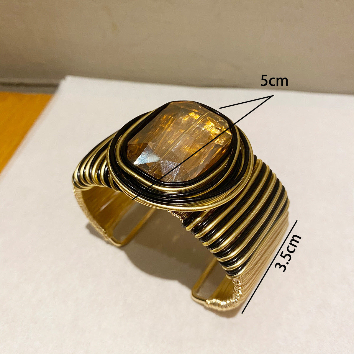 Women Fashion Exaggerated Arm Ring Winding Wire Opening Bracelet