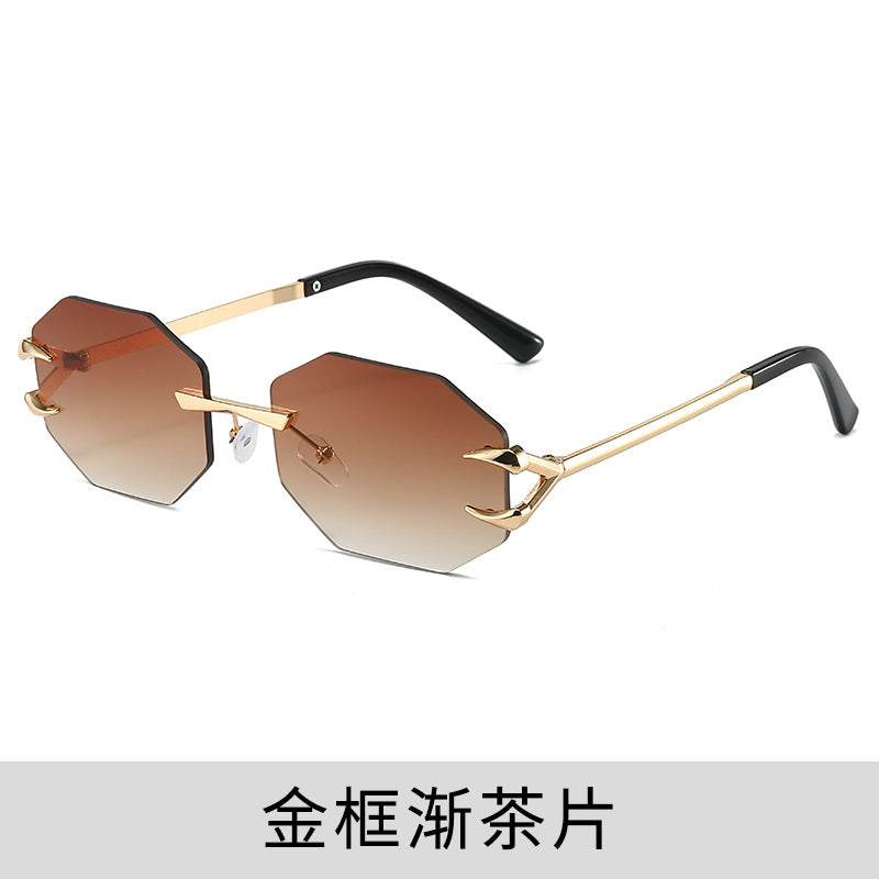 Fashion Frameless Polygon Sunglasses