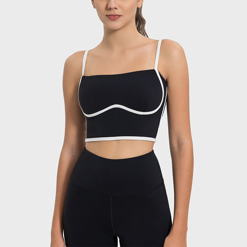 Soutien-gorge de sport sexy à coutures contrastées pour femmes