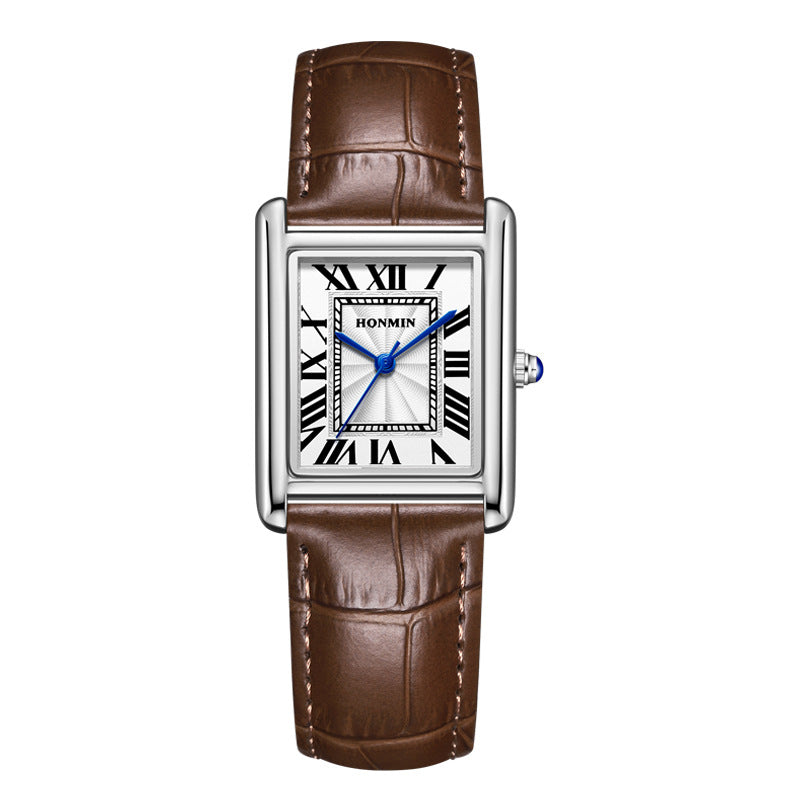 Casual Square Dial Waterproof Quartz Watch for Men and Women