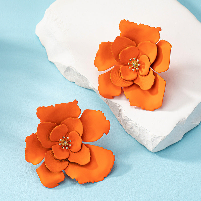 Bohemian Creative Exaggerated Floral Earrings