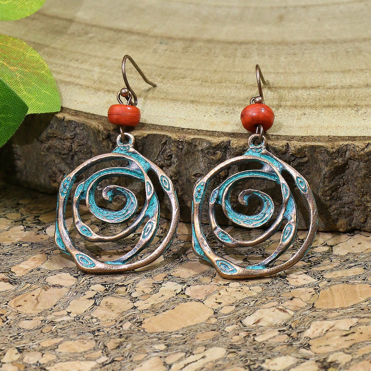 Boucles d'oreilles bohèmes vintage en forme de goutte turquoise