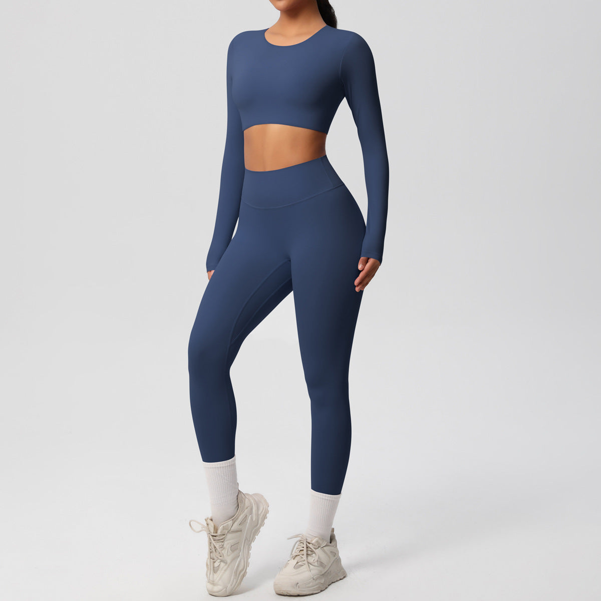 Women Yoga Solid Color Sports Two-Piece Set