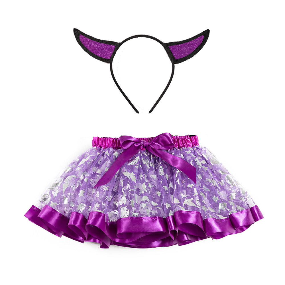 Falda tutú con alas doradas de Halloween para niñas pequeñas