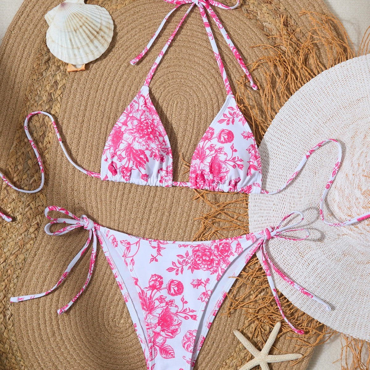 Maillot de bain bikini sexy à col licou et imprimé léopard pour femme