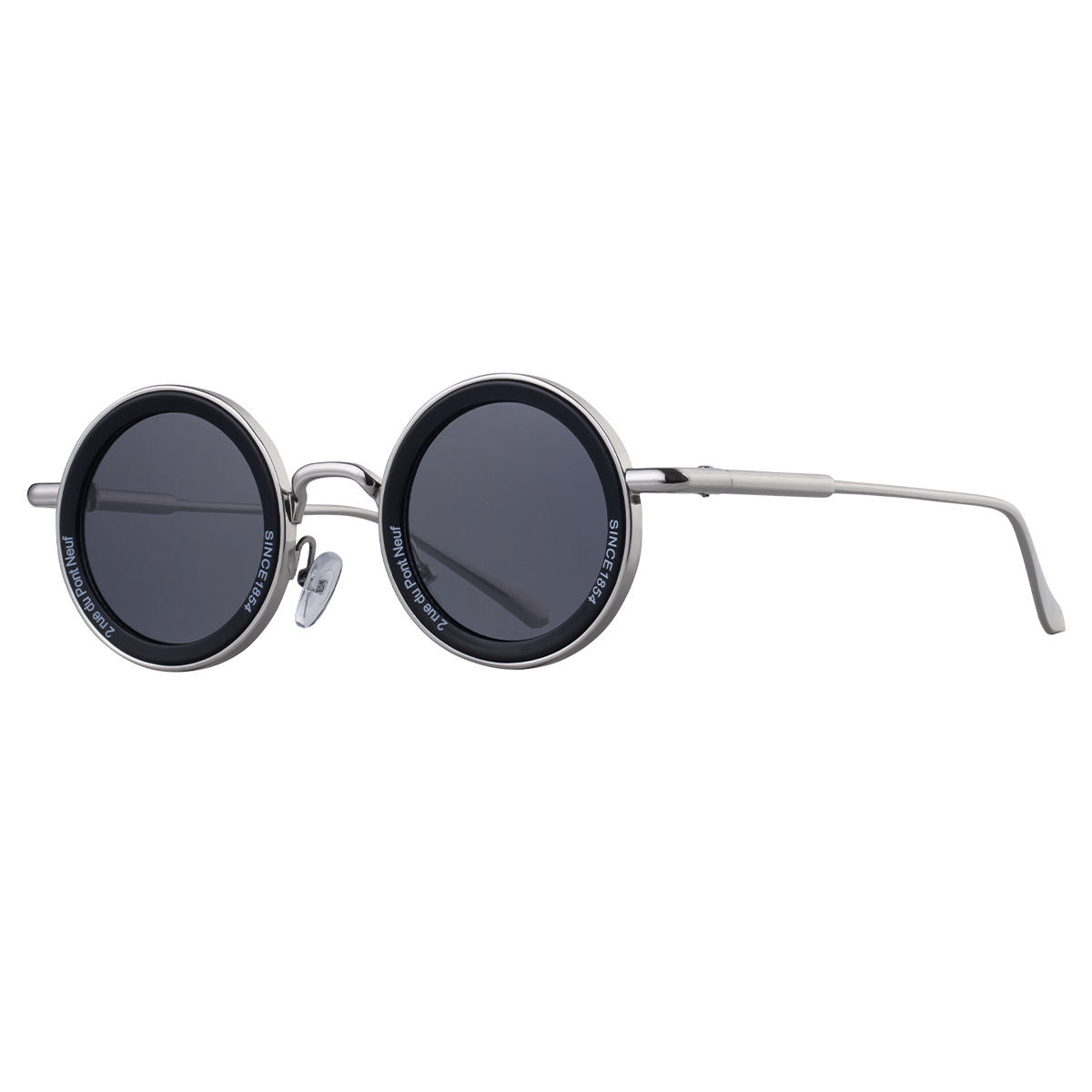 Lunettes de soleil rondes classiques à monture métallique pour hommes, couleurs unies