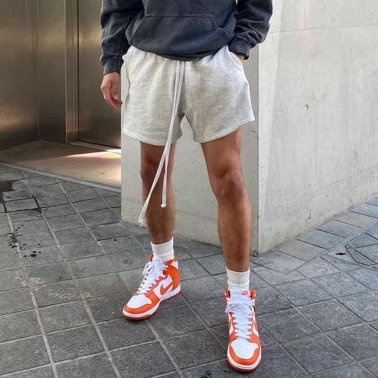 Men's Summer Solid Color Cotton Sports Shorts - Loose Fit, Comfortable & Stylish