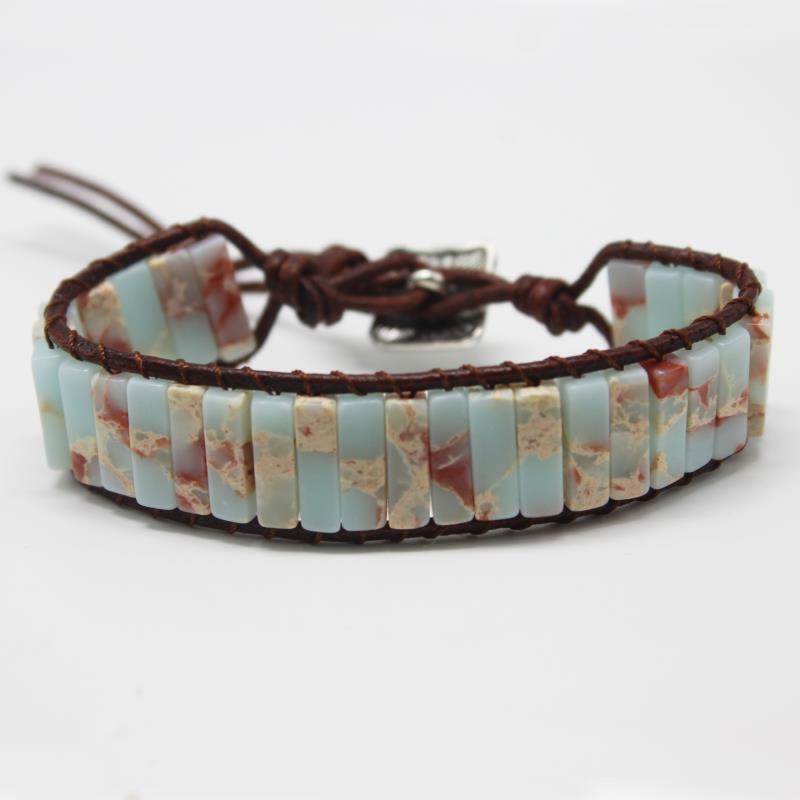 Pulsera de cuentas de piedra natural bohemia