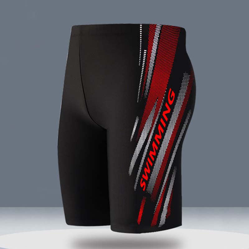 Traje de baño de competición profesional para hombre con estampado de letras
