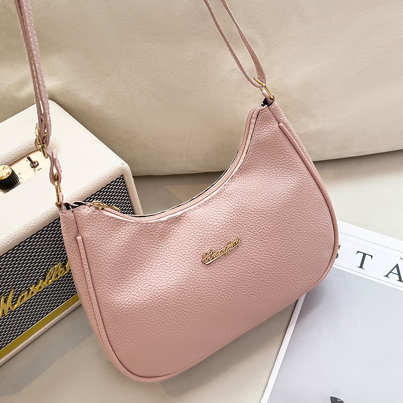 Soft Litchi Grain Women Underarm Bag