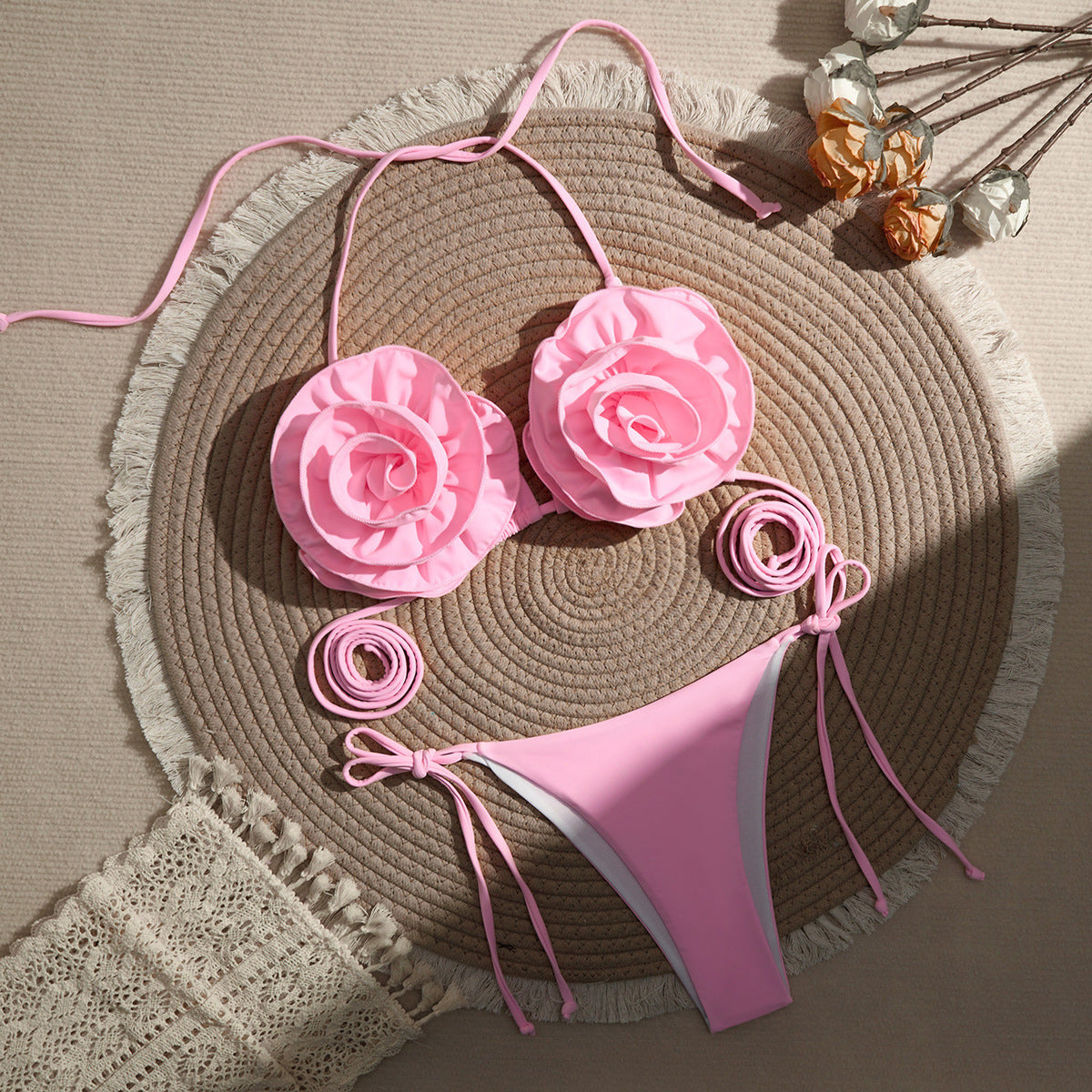 Bikini dos nu à fleurs sexy pour femmes