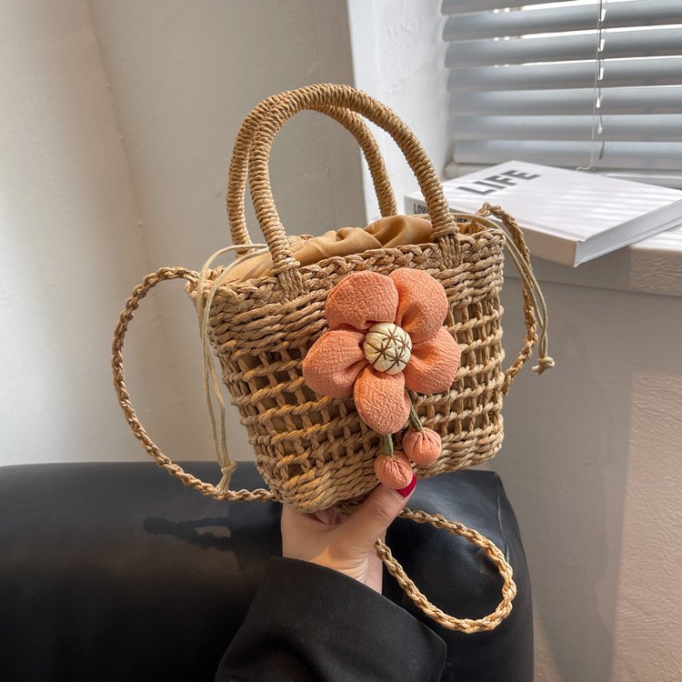 Women Fashion Casual Vacation Straw Woven Beach Handbag