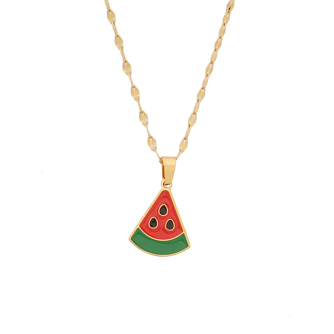 Collar con colgante de fruta de acero inoxidable para mujer, estilo encantador