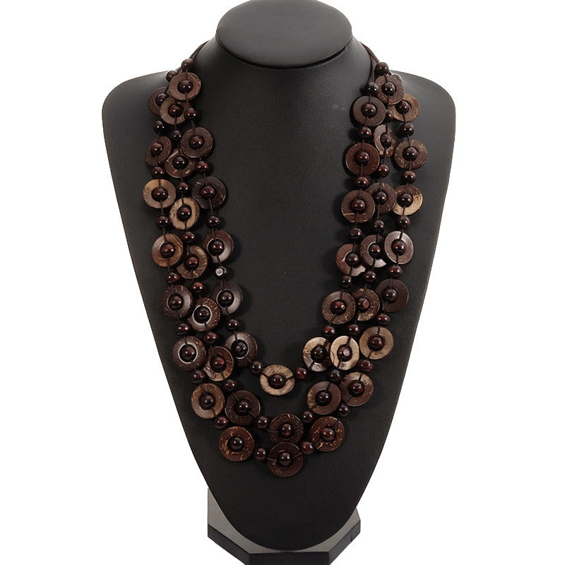 Collar tejido de longitud media de estilo étnico bohemio