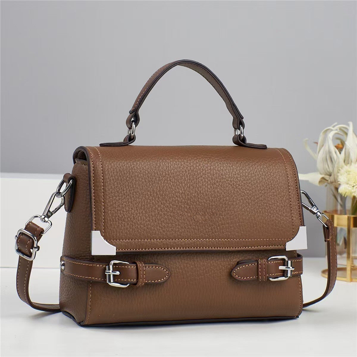Bolso bandolera cuadrado pequeño y portátil para mujer