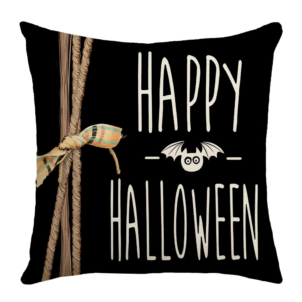 Halloween Cartoon Ghost Pumpkin Print Sofa Cushion Cover