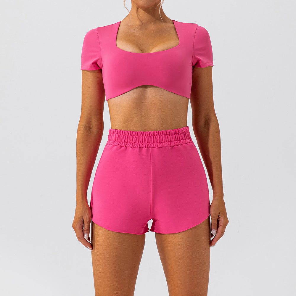 Women Fashion Sexy Solid Color Quick-Drying Yoga Set