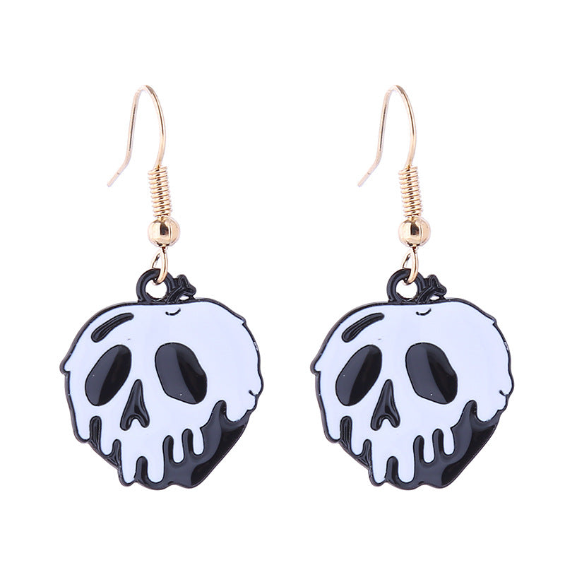 Halloween Women Horror Skull Spider Pumpkin Alloy Earrings