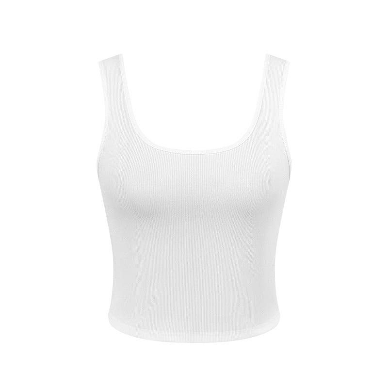 Women's Slim-Fit Solid Color Rib-Knit Crop Tank Top
