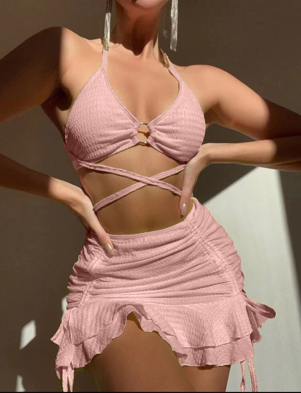 Conjunto de bikini sexy de tres piezas para mujer