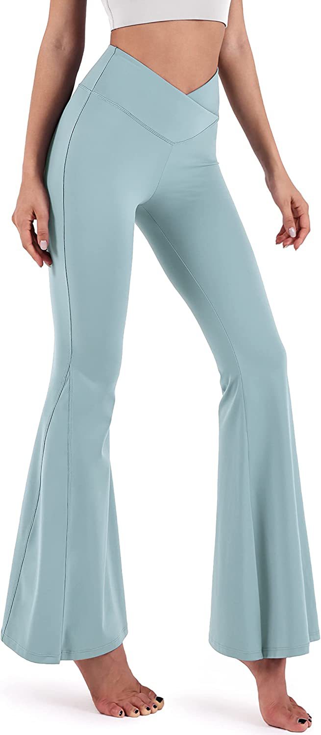 Women Fashion Solid Color Cross High Waist Yoga Pants