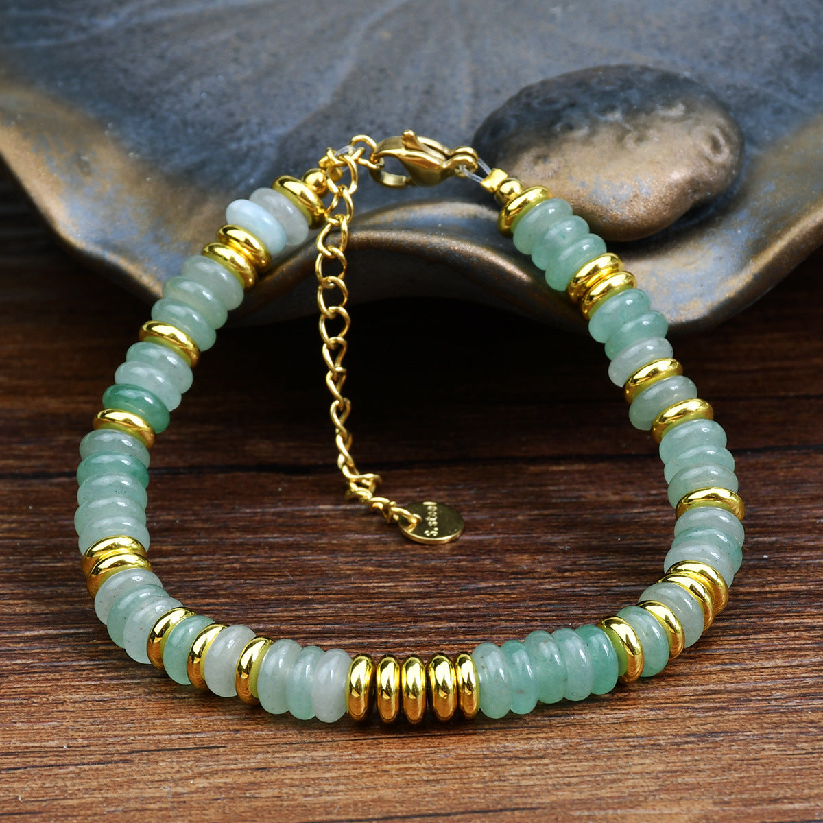Women Multicolor Natural Stone Beaded Bracelet - Organic Fashion Accessory
