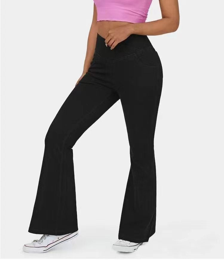 Women Fashion Casual High Waist Flared Jeans Viscose Fiber