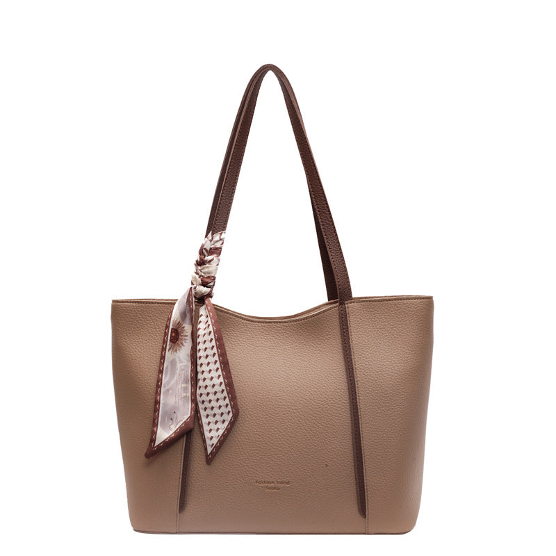 Bolso tote informal de PU con cinta de gran capacidad para mujer