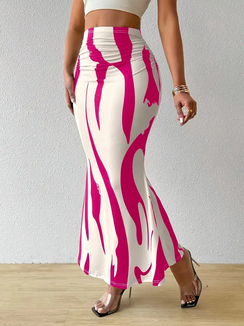 Falda de cintura alta ajustada con estampado sexy a la moda para mujer