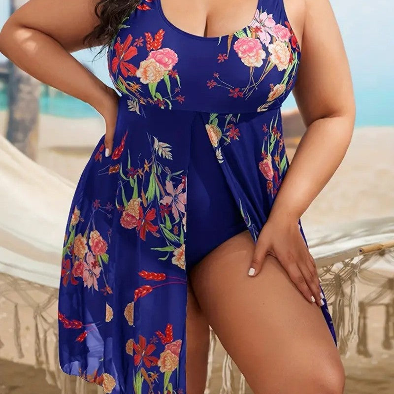 Maillot de bain grande taille à imprimé floral sexy pour femmes