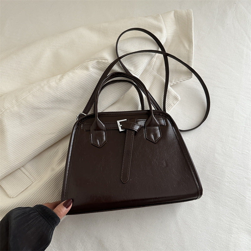Bolso de mano sencillo de color sólido y gran capacidad