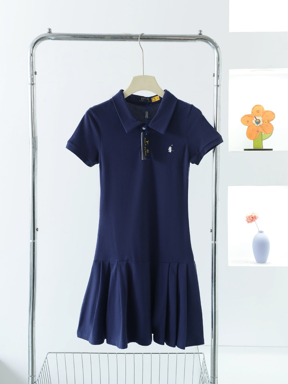 Women Fashion Casual Embroidered Pleated Dress