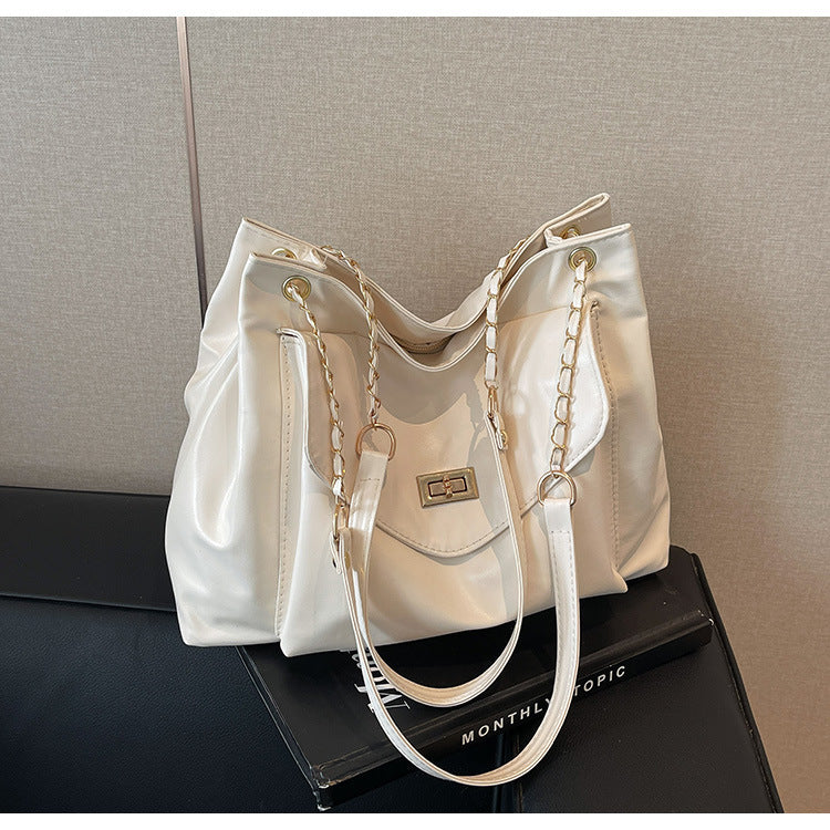 Bolso de mano retro sencillo e informal de gran capacidad para mujer