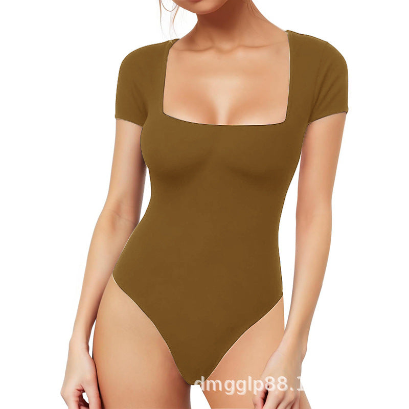 Spring Summer Short Sleeve Seamless Yoga Bodysuit