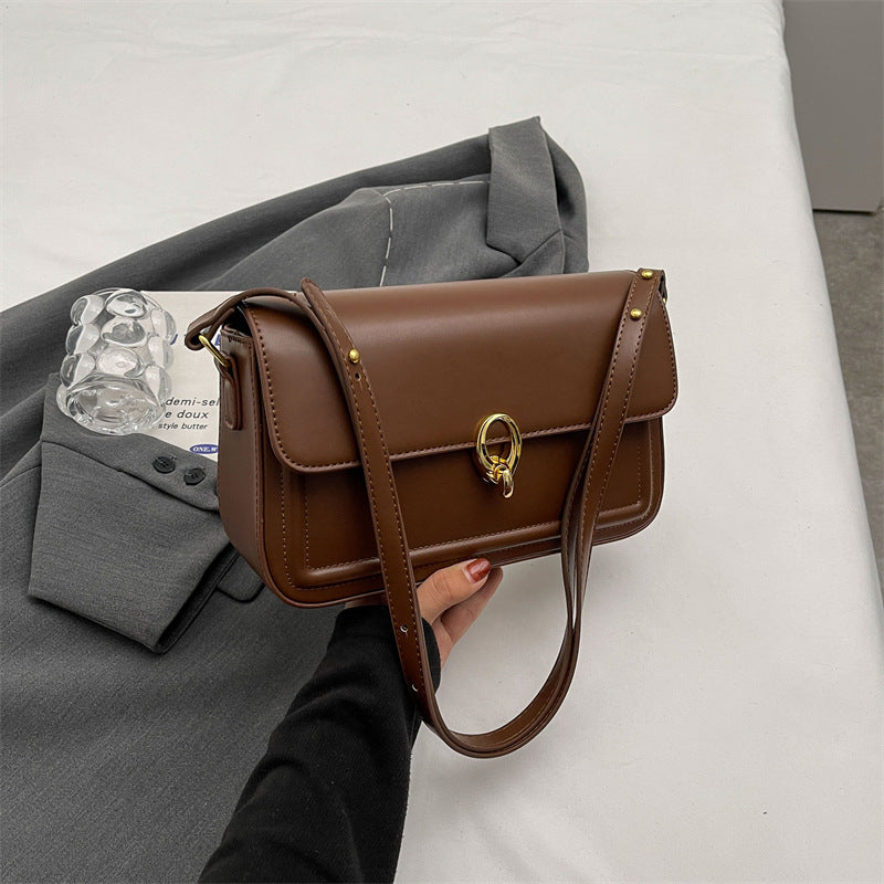 Fashion Solid Color Flip Square Shoulder Bag