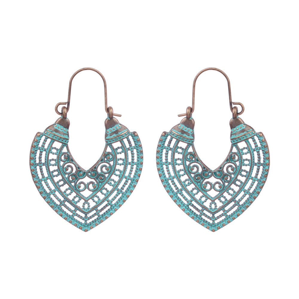 Boucles d'oreilles turquoise de style ethnique bohème